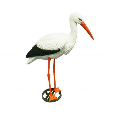 Ubbink – Figurine de jardin cigogne 88 cm – Plastique durable – Piquet de soutien inclus – Décoration extérieure unique