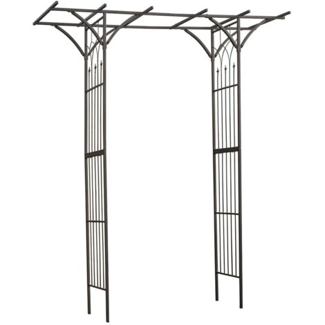 Arche de jardin Métal 114x66x232 cm Noir Nature (1/5)