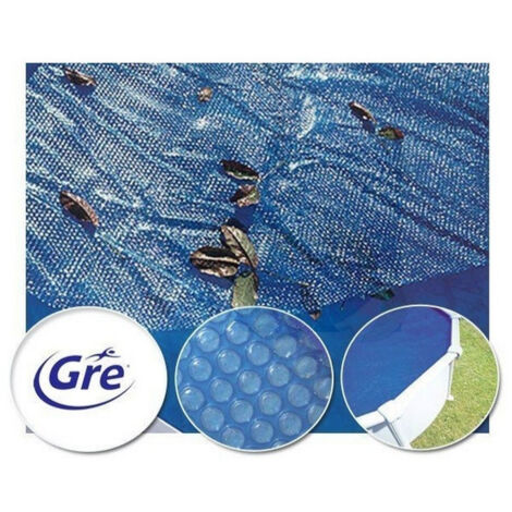 GRE – Bâche de piscine à bulles 6,40 x 3,90 m – Forme en huit – Épaisseur 180 microns – Traitement anti-UV – Compatible piscine acier hors-sol (1/10)