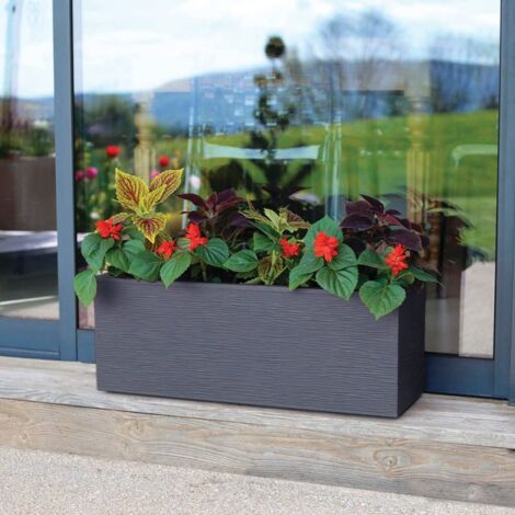 Balconnière rectangulaire Graphit Up 59 x 19,5 x 22,8 cm - 25 L - Gris anthracite - Eda