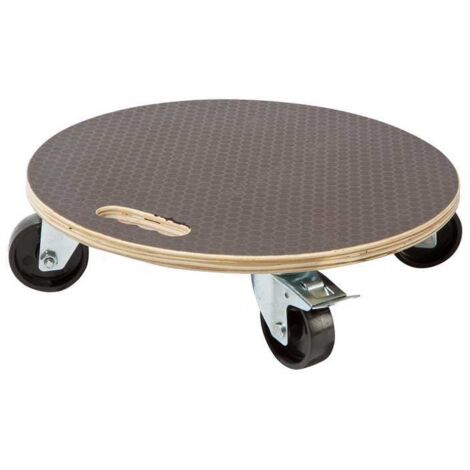 Nortene – Support à roulettes Ø50 cm en bois FSC – Capacité 200 kg – 4 roulettes solides avec freins – Pour intérieur et extérieur (1/2)
