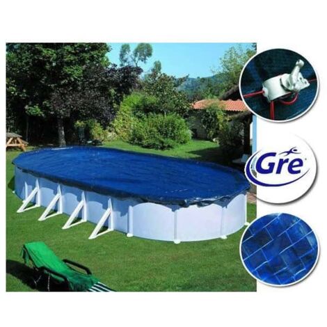 GRE – Bâche d'hivernage pour piscine hors sol ovale 820x460 cm – Polyéthylène renforcé 120 g/m² – Protection contre débris et algues - CIPROV731