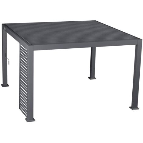 Persienne pour pergola bioclimatique Evora en aluminium traité époxy 0,9 x 2,3m Graphite - Hespéride