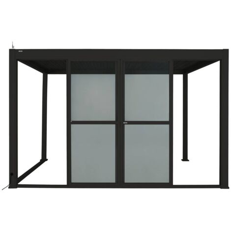 Portes coulissantes pour pergola Evora gris graphite - Hespéride