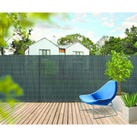 Canne synthétique brise-vue 1x3m – Couleur anthracite – Polypropylène et polyéthylène – Occultation 90% – Traitement anti-UV – Celloplast (1/10)