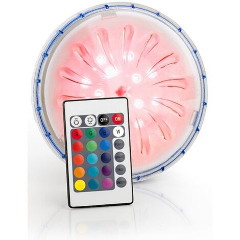 GRE – Projecteur LED RGB pour piscine hors-sol – 18W – Télécommande incluse – Fixation magnétique sur acier