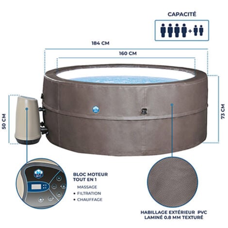 Spa portable semi-rigide Vita Premium rond Bulles 4-6 places - Netspa