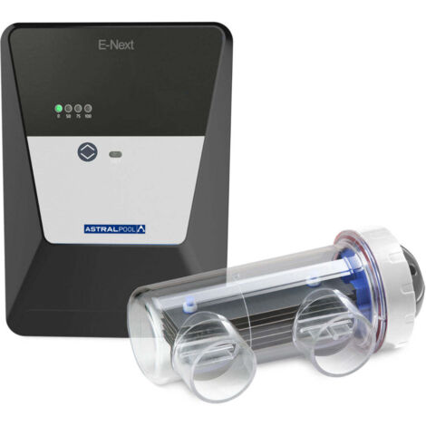 Astralpool – Electrolyseur au sel E-Next 21 – Production 21 g/h – Volume piscine 90 m³ – Alarme niveau de sel – Détecteur de débit