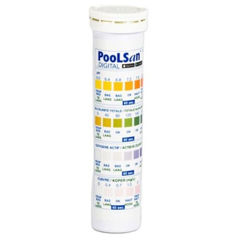BSI - Bandelettes De Test - Mesure La Qualité De l'Eau - Test PooLStrips - Piscine Et Spa - 4 en 1 - 25 Bandelettes