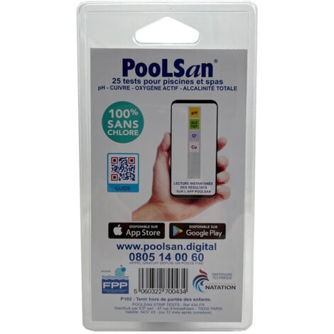 BSI - Bandelettes De Test - Mesure La Qualité De l'Eau - Test PooLStrips - Piscine Et Spa - 4 en 1 - 25 Bandelettes