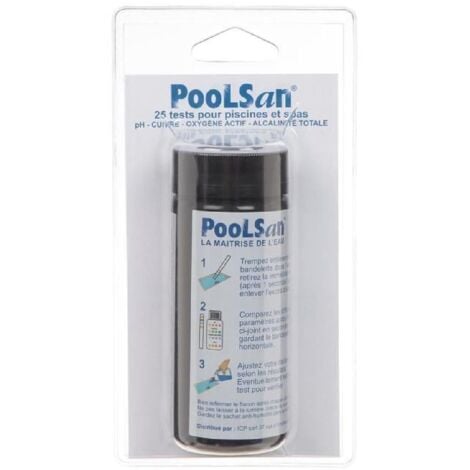 BSI - Bandelettes De Test - Mesure La Qualité De l'Eau - Test PooLStrips - Piscine Et Spa - 4 en 1 - 25 Bandelettes