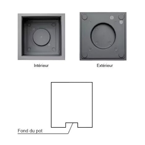 Pot de fleurs rond en plastique Volcania UP anthracite - Ø 40 cm - Eda