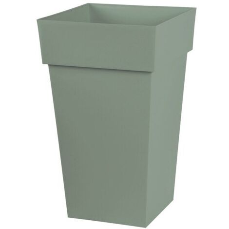 EDA – Pot Toscane vert 62L – Jardinière en polypropylène résistant aux UV – Dimensions 39x39x65 cm – Réservoir d'eau intégré (1/6)