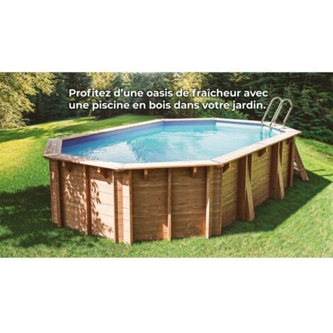 Piscine bois Safran 2 6,20 x 3,95 x 1,36 m - Gré