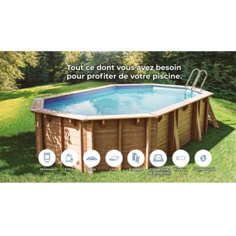 Piscine bois Safran 2 6,20 x 3,95 x 1,36 m - Gré