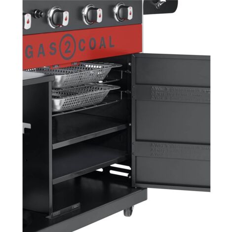 2 Tablettes intérieures pour barbecues Gas2Coal 2.0 4 brûleurs - Char-Broil (1/5)