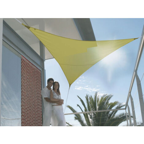 Voile d'ombrage triangulaire SERENITY 5 x 5 x 5 m - Vert anis - Jardiline (1/2)