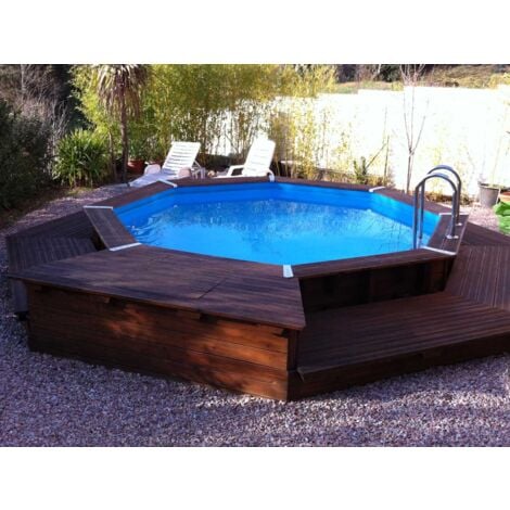 Piscine bois Océa 4,30 x 1,20 m - Liner bleu - Ubbink