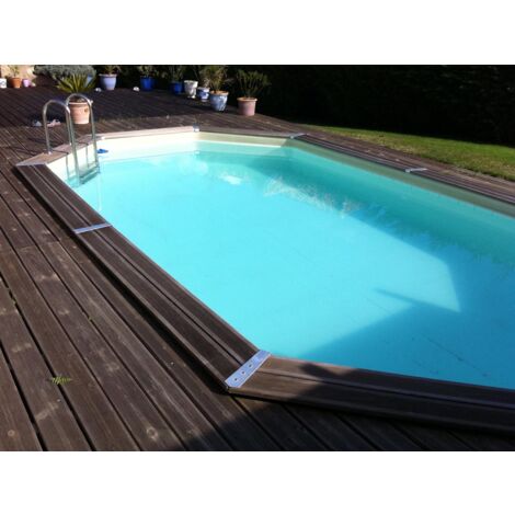 Piscine bois Océa 6,10 x 4,00 x 1,30 m - Liner bleu - Ubbink