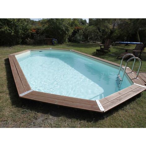 Piscine bois Océa 6,10 x 4,00 x 1,30 m - Liner bleu - Ubbink