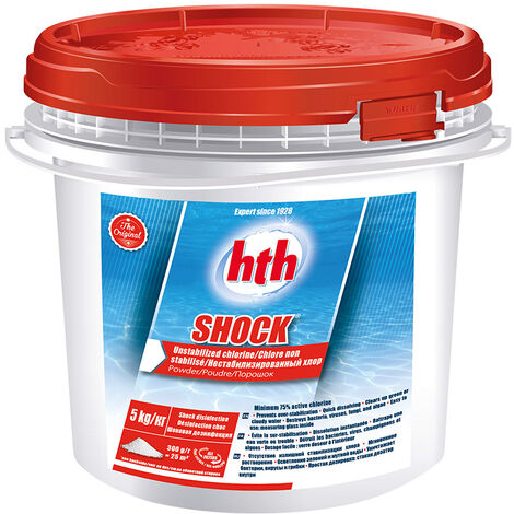 Chlore choc poudre sans stabilisant Shock 5 kg - HTH - Blanc