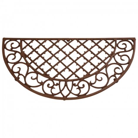 Esschert Design – Paillasson demi-lune en fonte 67 x 34 cm – Design victorien avec boucles gracieuses – Tapis d'entrée classique (1/4)