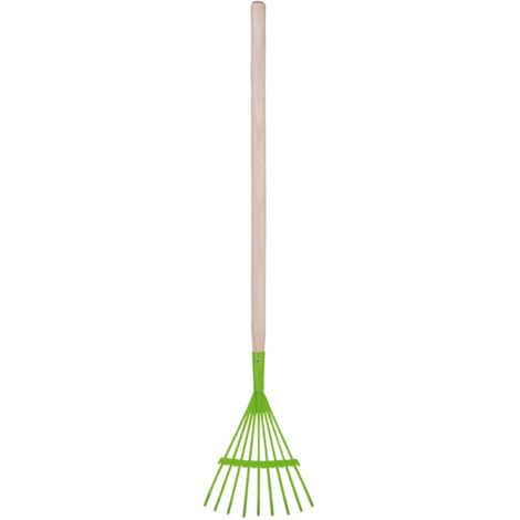 Râteau de feuille bois et métal vert pour enfants - Esschert Design (1/6)