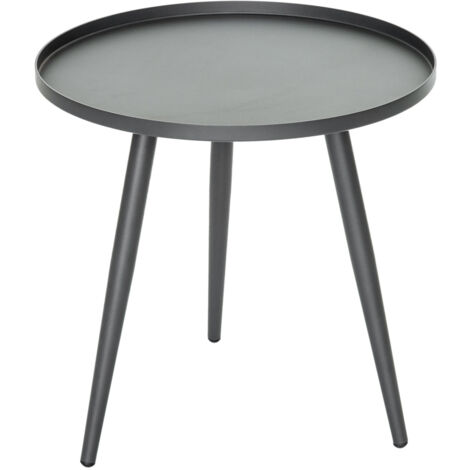 Table basse ronde grise en aluminium Antiparos Ø 50 x 50 cm - Jardiline (1/3)