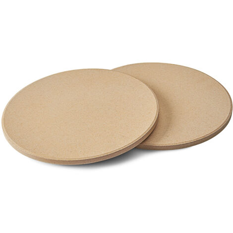 Napoleon – Lot de 2 pierres à pizza en cordiérite 25 cm – Pour cuisson uniforme sur barbecue – Croûte légère et croustillante