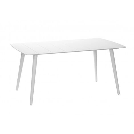 Table de jardin rectangulaire en aluminium blanc Corfou - 6 places - Jardiline (1/5)