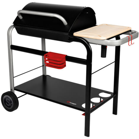 M&S – Barbecue à charbon Vulcano 2600 – Cuve en fonte – Grille réglable en hauteur – Système d'allumage Turbomagic – Pour 8 à 10 personnes (1/5)