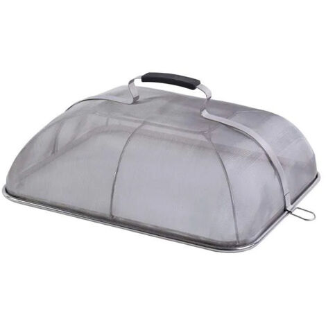 Forge Adour – Couvercle anti-projection en inox pour plancha – Dimensions 34 x 28 x 14 cm – Réduit éclaboussures et salissures – Compatible lave-vaisselle