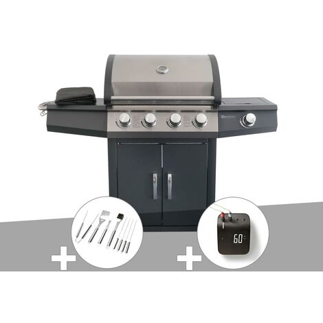 Barbecue à gaz Piretto + Malette 8 ustensiles + Weber Connect Smart Grilling Hub - Jardideco