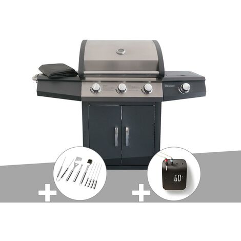 Barbecue à gaz Soleto + Malette 8 ustensiles + Weber Connect Smart Grilling Hub - Jardideco