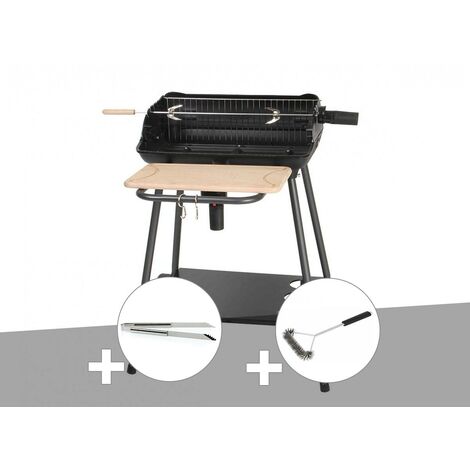 Barbecue charbon Bergamo + Pince en inox + Brosse En T - Somagic