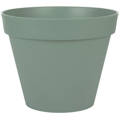 EDA – Pot à réserve d'eau rond 40 cm – Hauteur 32 cm – 23 litres – Polypropylène vert laurier – Non-gélif et anti-UV