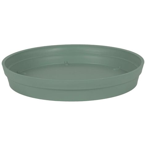 EDA – Soucoupe ronde 28 cm pour pot Ø 40 cm – Polypropylène vert laurier – 4,5 cm de hauteur – Pour intérieur et extérieur
