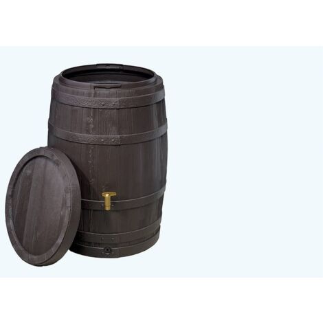 Garantia – Récupérateur d'eau de pluie tonneau Vino 400 L – Robinet PE imitation laiton – Collecteur filtrant Eco inclus – 100% matière recyclée (1/10)