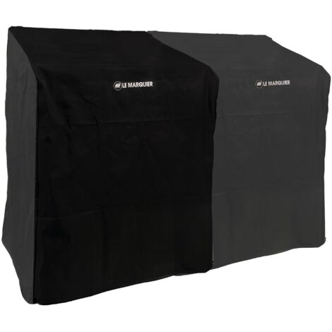 Le Marquier – Housse de protection pour meuble cuisine extérieur – Polyester enduit PVC résistant aux intempéries – Dimensions 110x65x85cm – Coloris noir