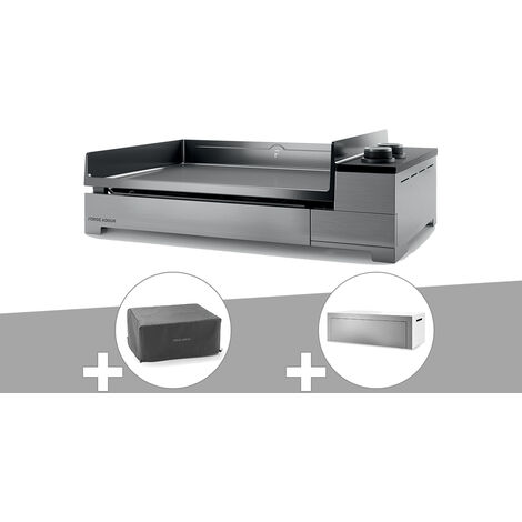 Plancha gaz Premium 60 inox avec housse et couvercle pour plancha - Forge Adour