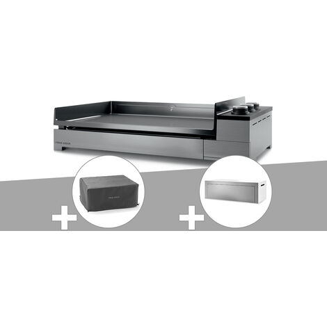 Plancha gaz Premium 75 inox avec housse et couvercle pour plancha - Forge Adour