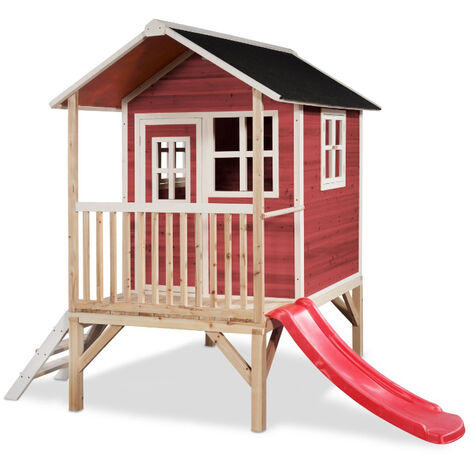 Maisonnette en bois pour enfants Loft 300 Rouge - Exit Toys (1/5)