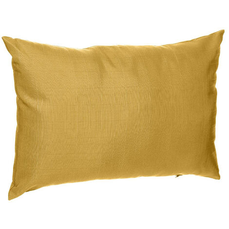 Hesperide – Coussin d'extérieur déperlant 50 x 30 cm – Polyester anti-UV jaune moutarde – Rembourrage confortable – Déhoussable et lavable