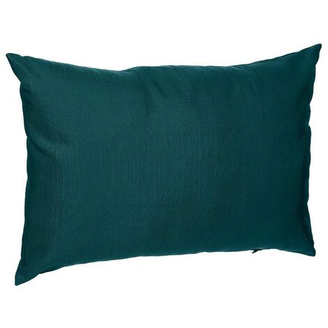 Hesperide – Coussin d'extérieur rectangle bleu canard 50 x 30 cm – Tissu déperlant traité anti-UV – Rembourrage polyester 280 g/m²