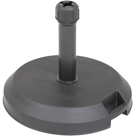 Hesperide – Pied de parasol béton noir 29kg – Résistant aux intempéries – Compatible mâts 35/38/48mm – Dimensions D. 47 x H. 38 cm