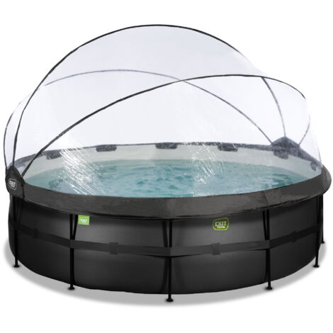 Piscine tubulaire Black Leather ronde 4,88 x 1,22 m avec dôme - Exit Toys (1/10)