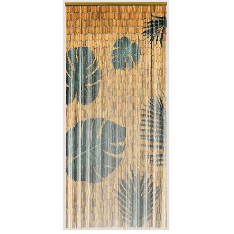 Morel Palme rideau porte bambou brun vert 90x200 cm
