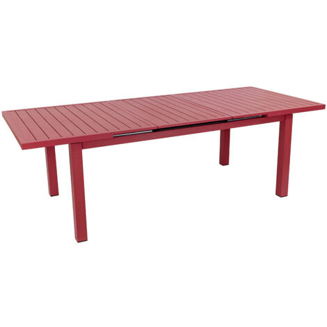 Table de jardin rectangulaire extensible en aluminium Santorin terracotta 8/10 places - Jardiline + 10 fauteuils (1/3)