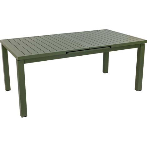 Table de jardin extensible rectangulaire en aluminium kaki 180/240 cm – 8/10 places – Résistante aux intempéries – Jardiline (1/5)