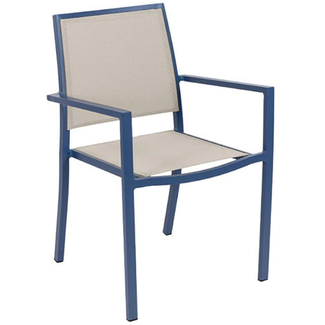 4 fauteuils de jardin en aluminium Santorin gris-bleuté (1/2)